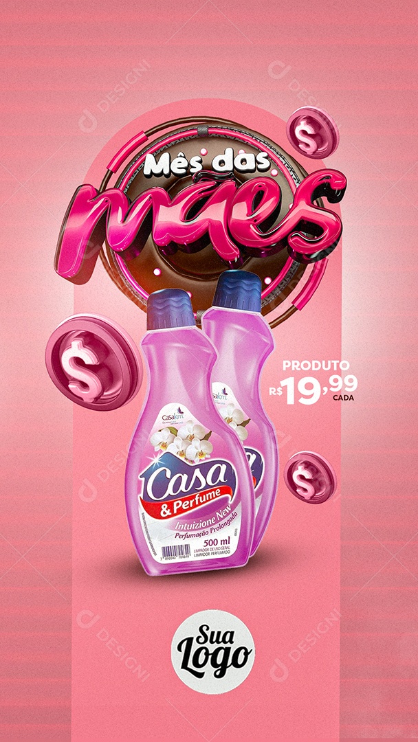 Story Supermercado Mês das Mães Social Media PSD Editável