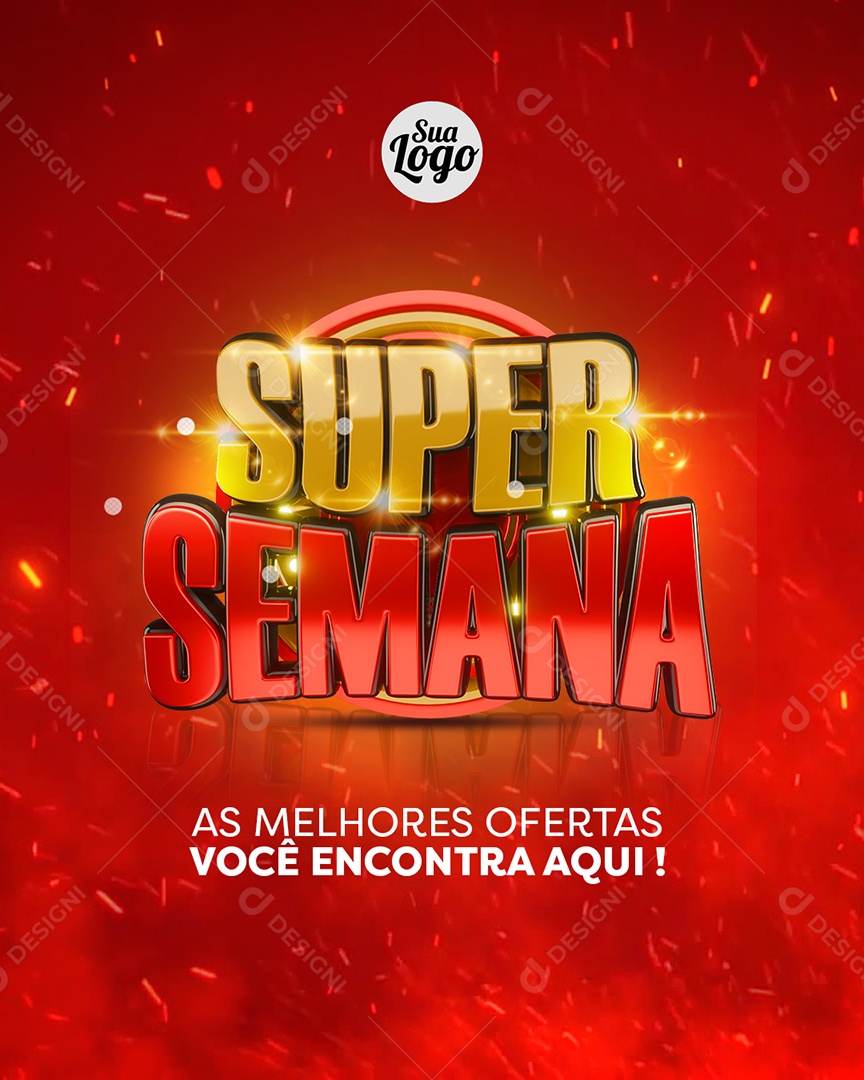 Flyer Super Semana Melhores Ofertas Social Media PSD Editável