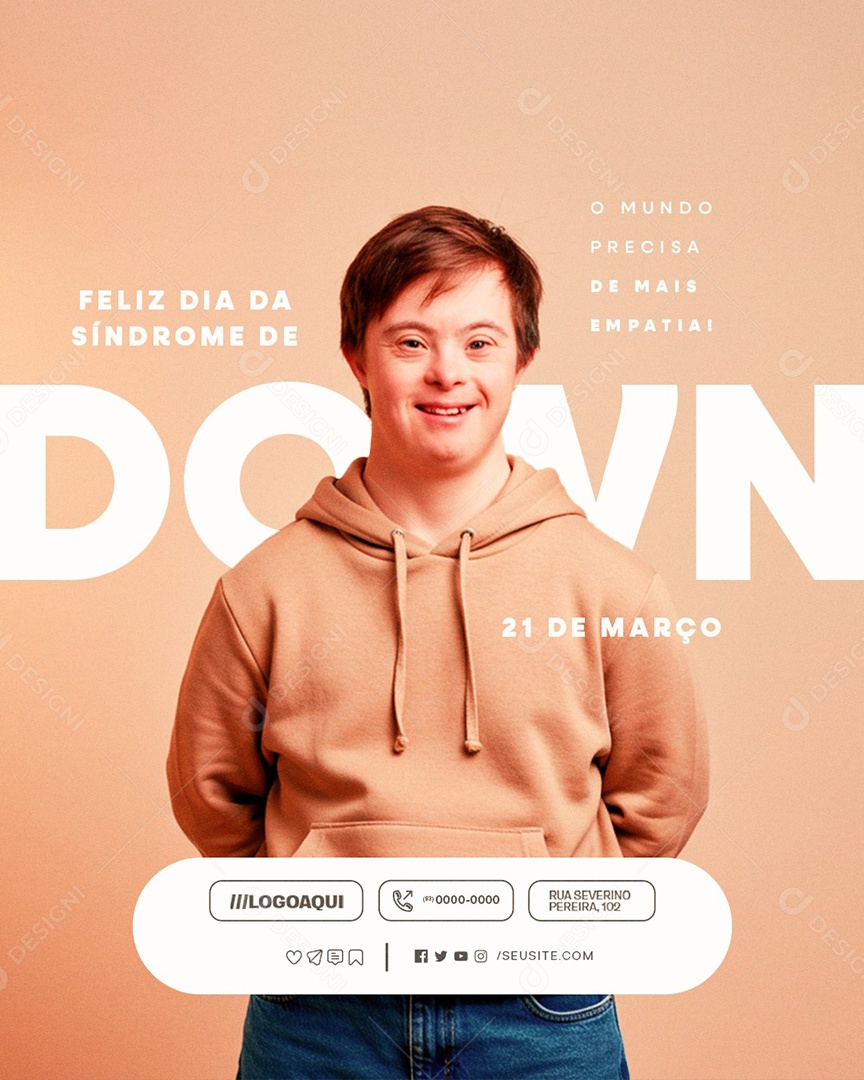 Feliz Dia da Síndrome de Down 21 de Março Social Media PSD Editável