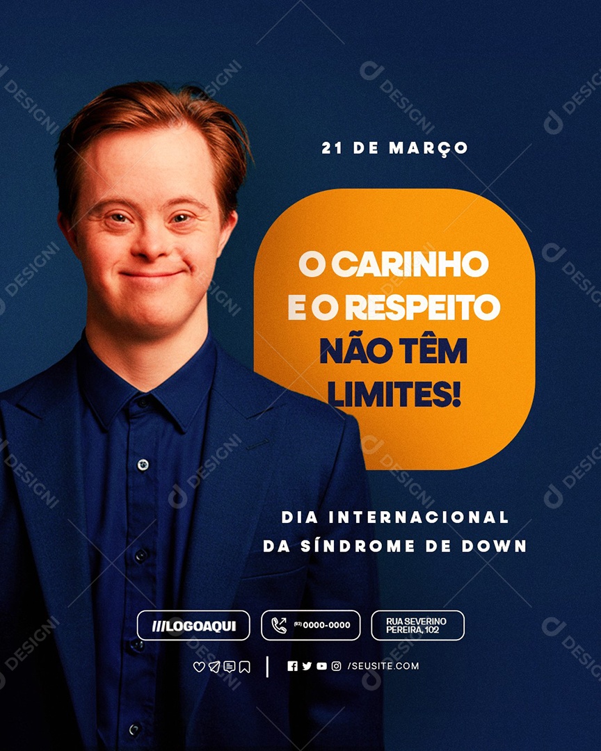 Dia Internacional da Síndrome de Down 21 de Março Social Media PSD Editável