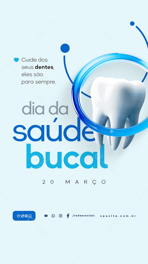 Story Dia da Saúde Bucal 20 de Março Social Media PSD Editável
