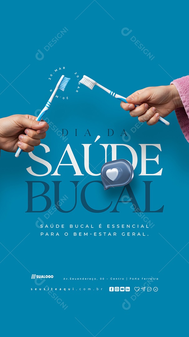 Story Social Media Dia da Saúde Bucal 20 de Março PSD Editável