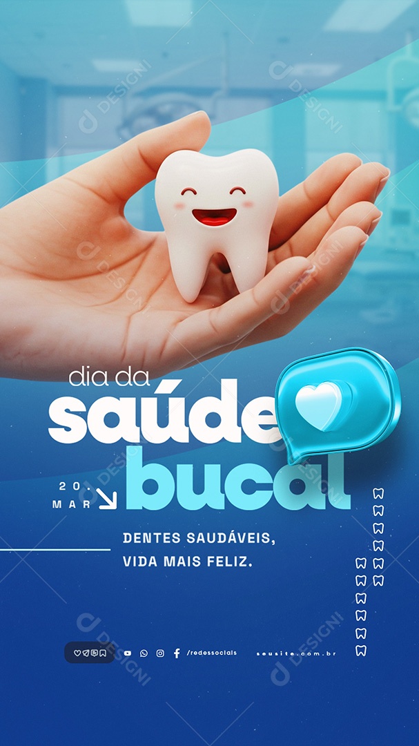Story Dia da Saúde Bucal 20 de Março Social Media PSD Editável