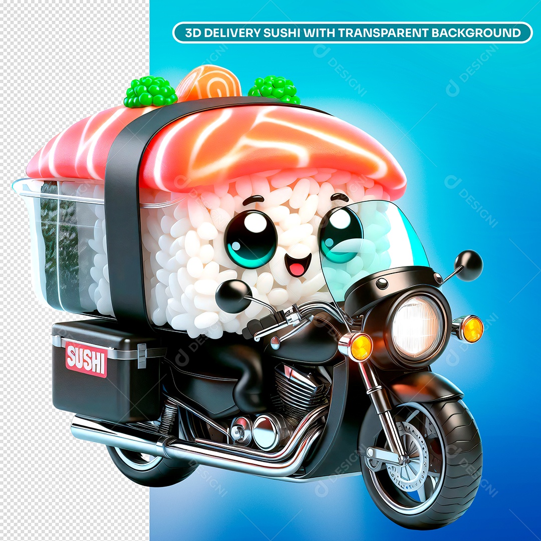 Elemento 3D Personagem Entregador Delivery para Composição PSD