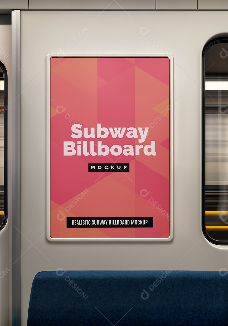 Mockup Anúncio Publicitário Em Metrô PSD Editável