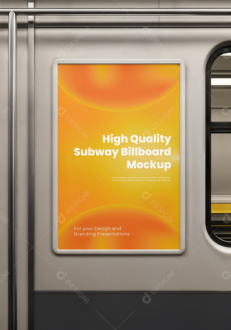 Mockup Anúncio Publicitário Em Metrô PSD Editável