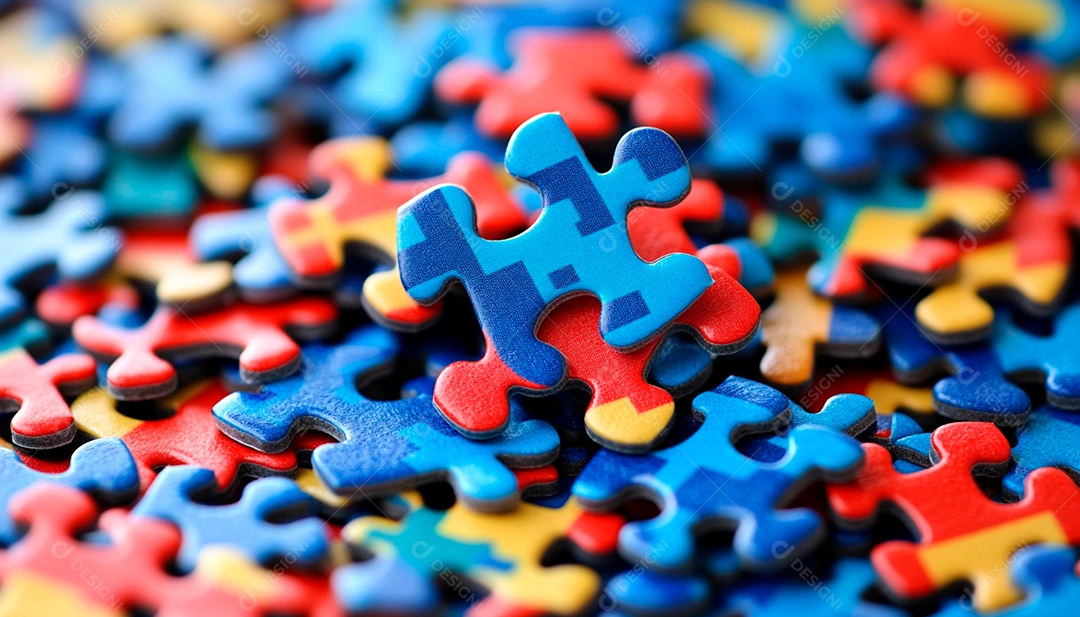 Muitas peças de quebra cabeça coloridas como fundo