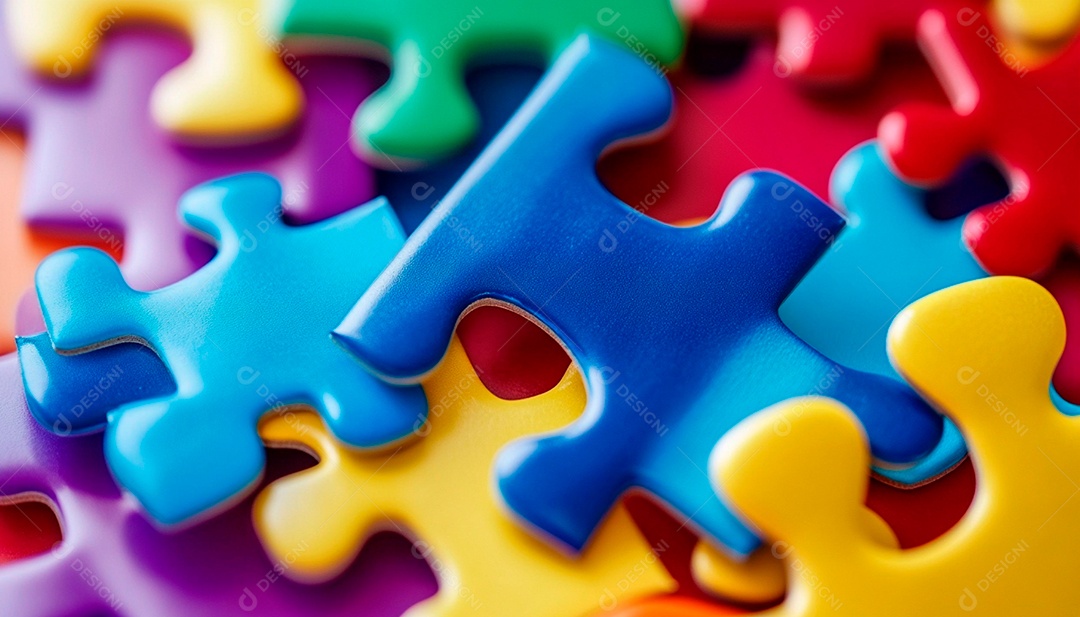 Muitas peças de quebra cabeça coloridas como fundo