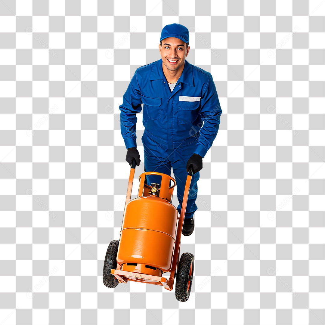 Entregador de Gás PNG Transparente