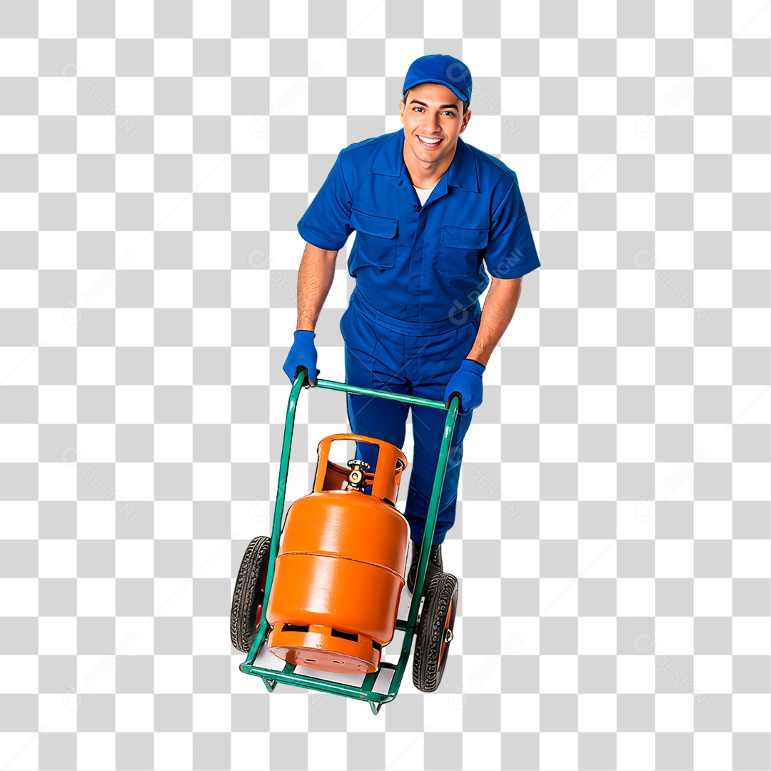 Entregador de Gás PNG Transparente