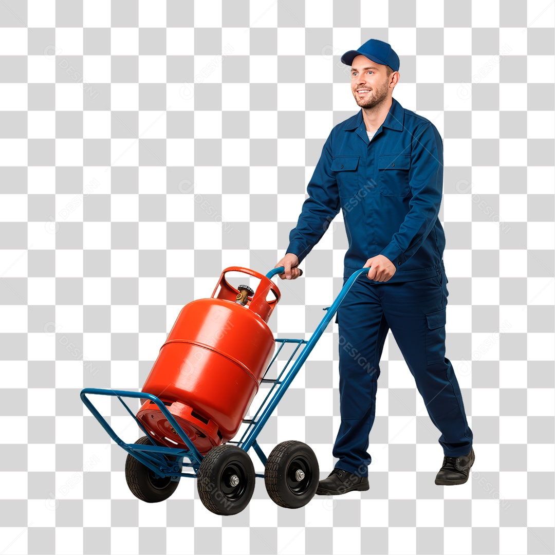 Entregador de Gás PNG Transparente