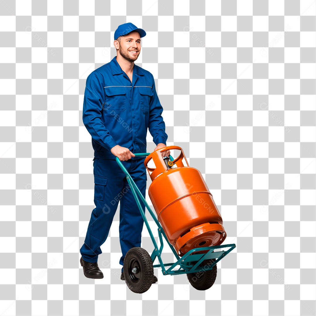 Entregador de Gás PNG Transparente