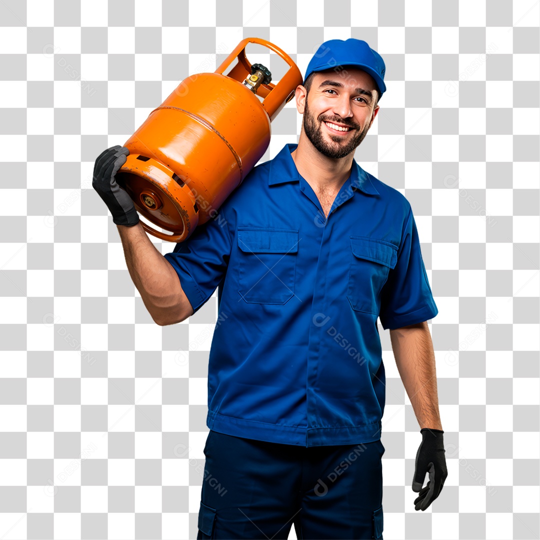 Entregador de Gás PNG Transparente