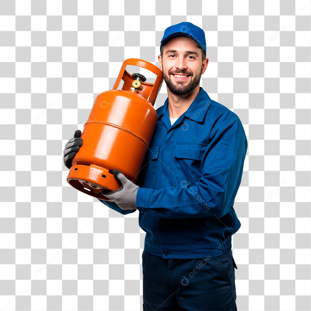 Entregador de Gás PNG Transparente