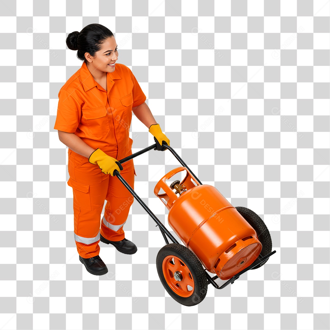 Entregadora de Gás PNG Transparente