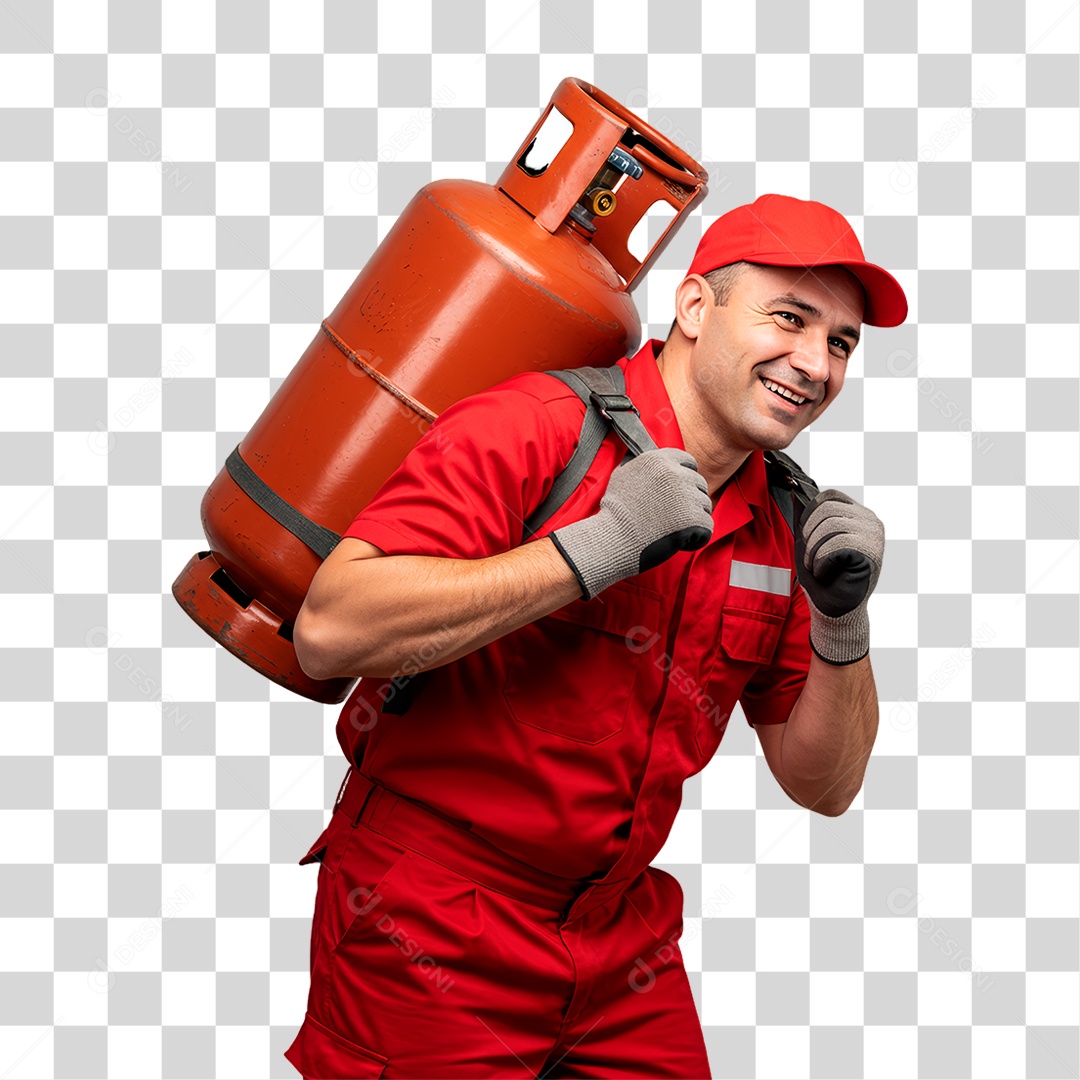 Entregador de Gás PNG Transparente