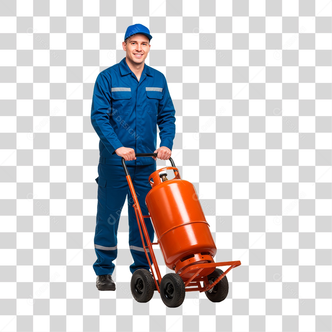 Entregador de Gás PNG Transparente