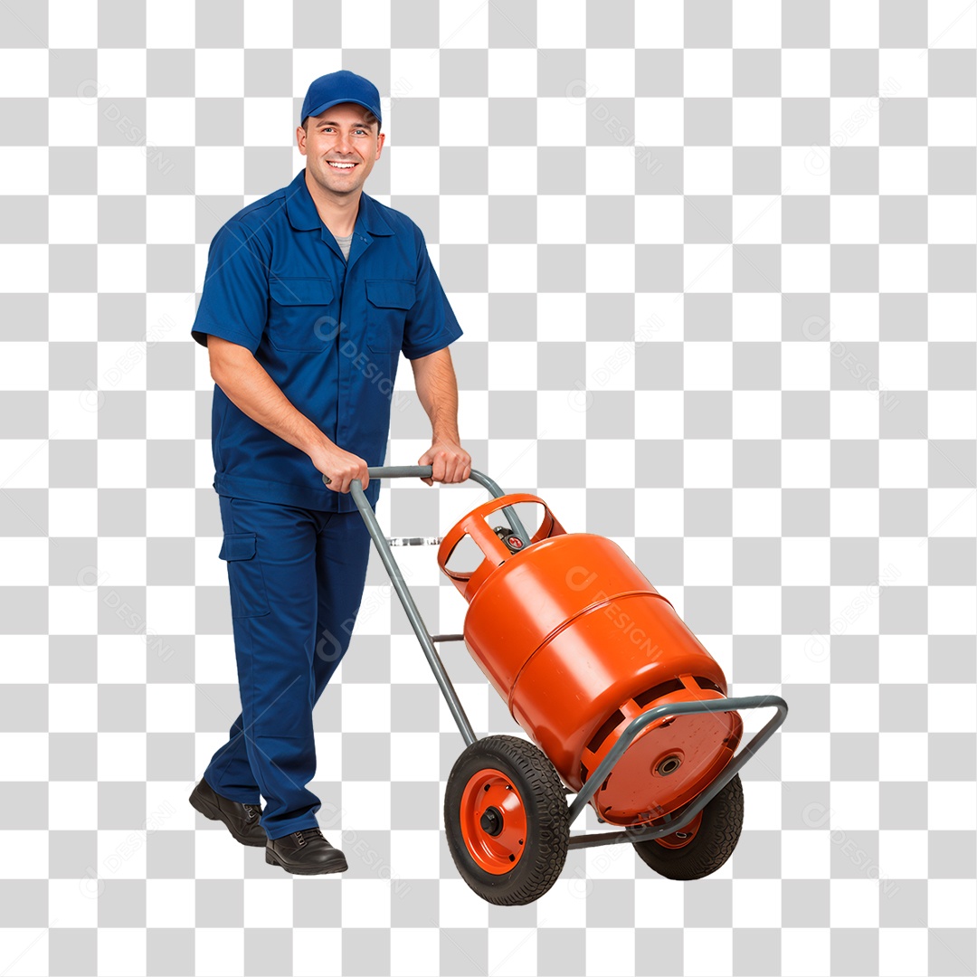 Entregador de Gás Est PNG Transparente