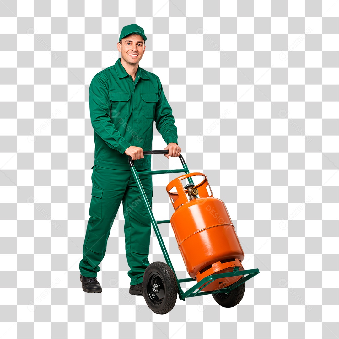 Entregador de Gás PNG Transparente