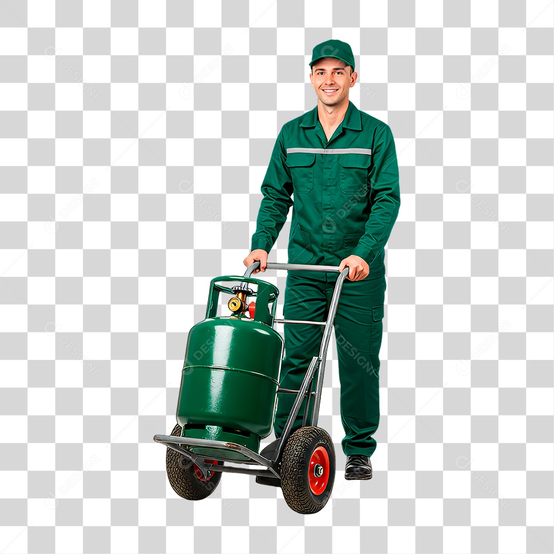 Entregador de Gás PNG Transparente