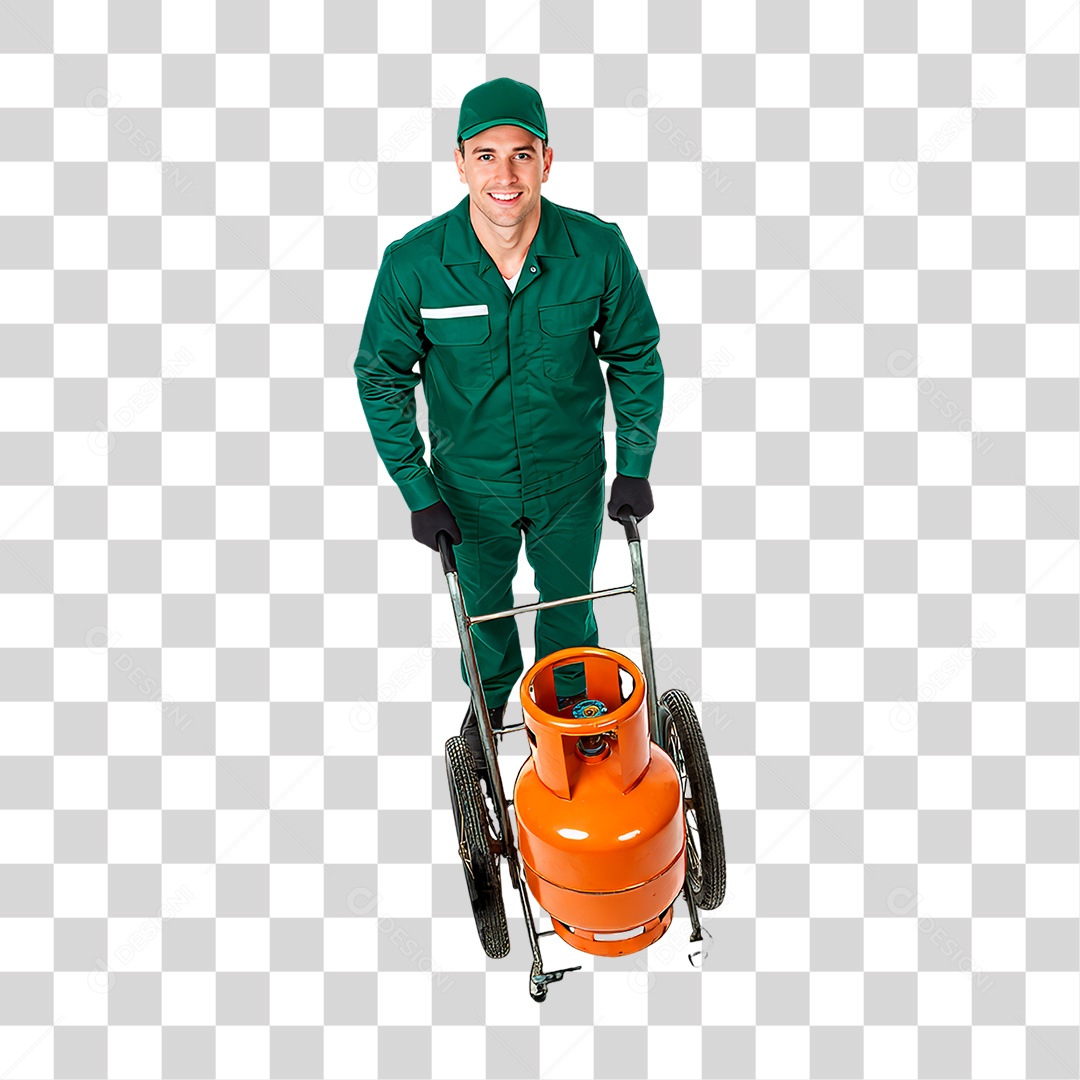 Entregador de Gás PNG Transparente