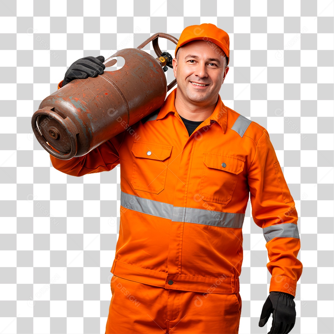 Entregador de Gás PNG Transparente