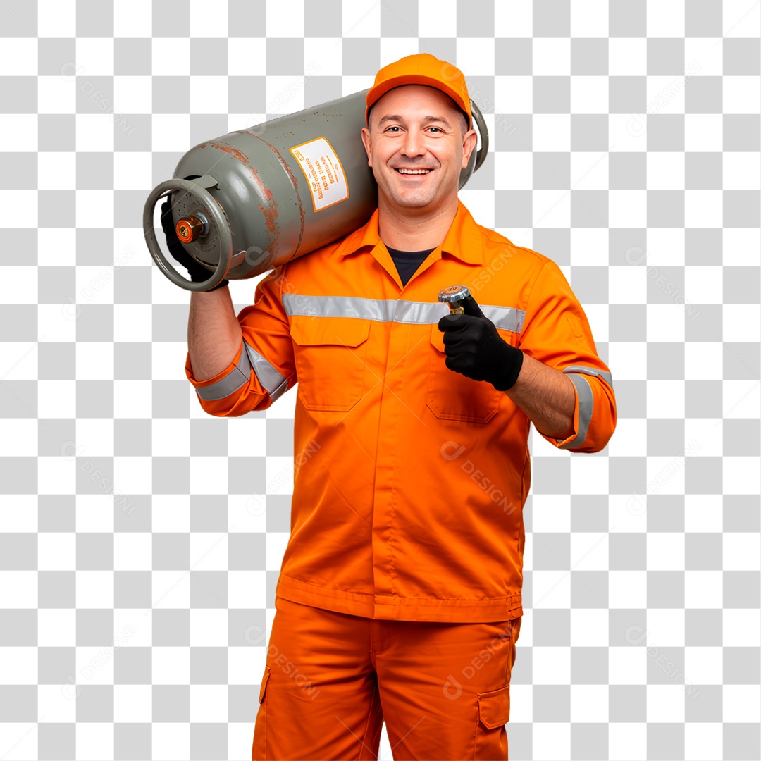 Entregador de Gás PNG Transparente