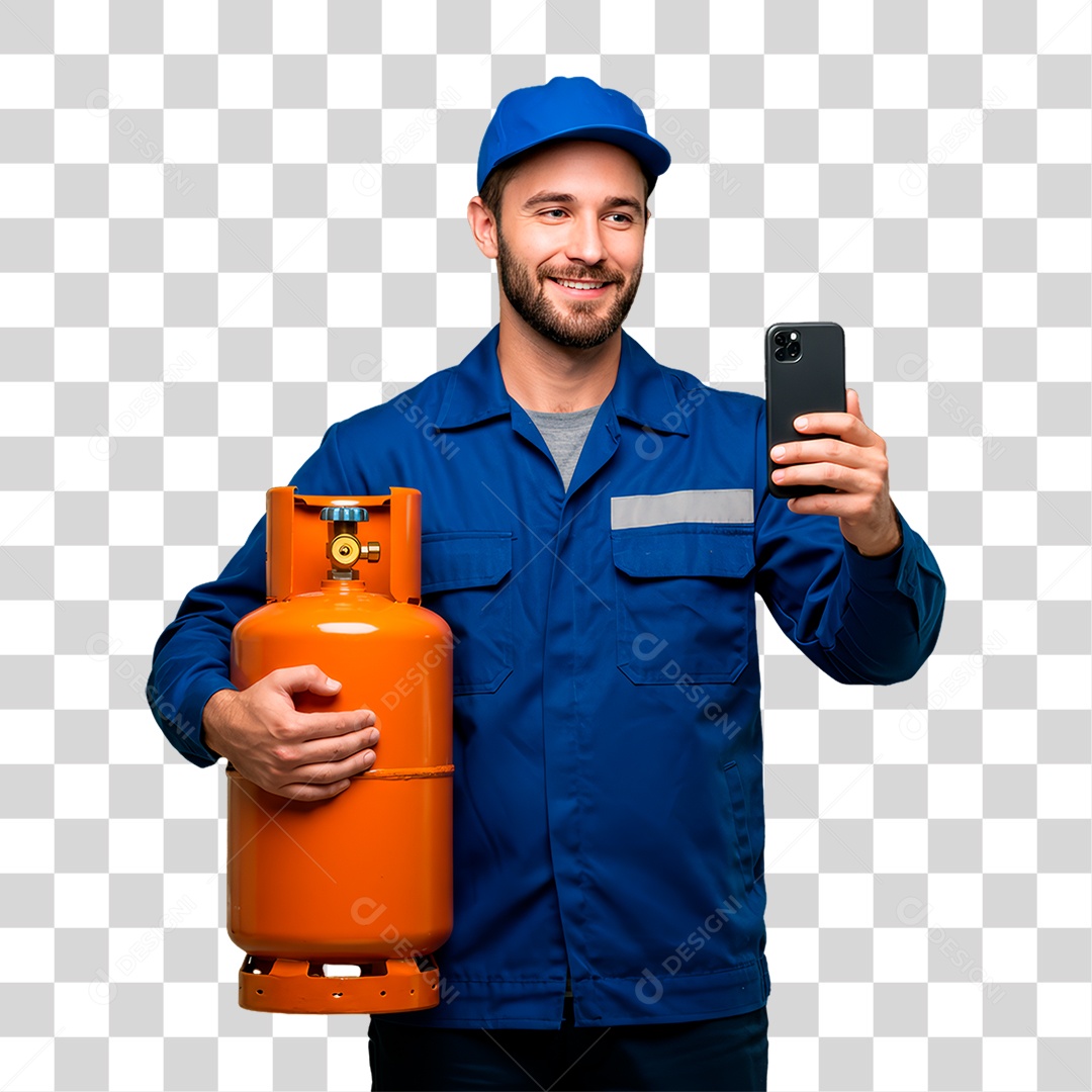 Entregador de Gás PNG Transparente