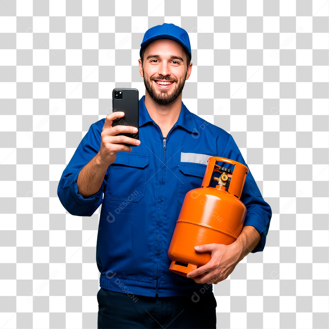 Entregador de Gás PNG Transparente