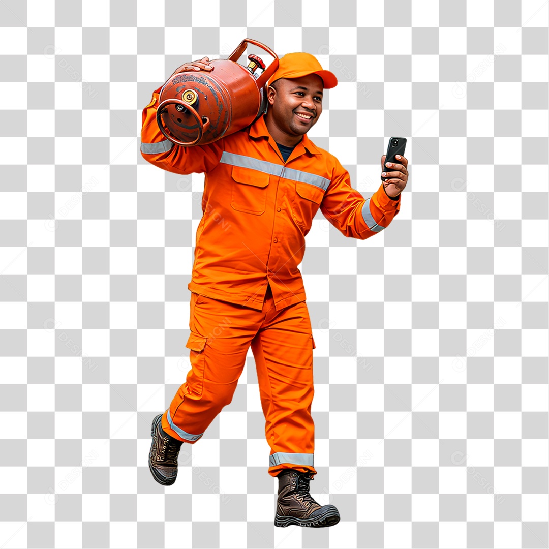Entregador de Gás PNG Transparente