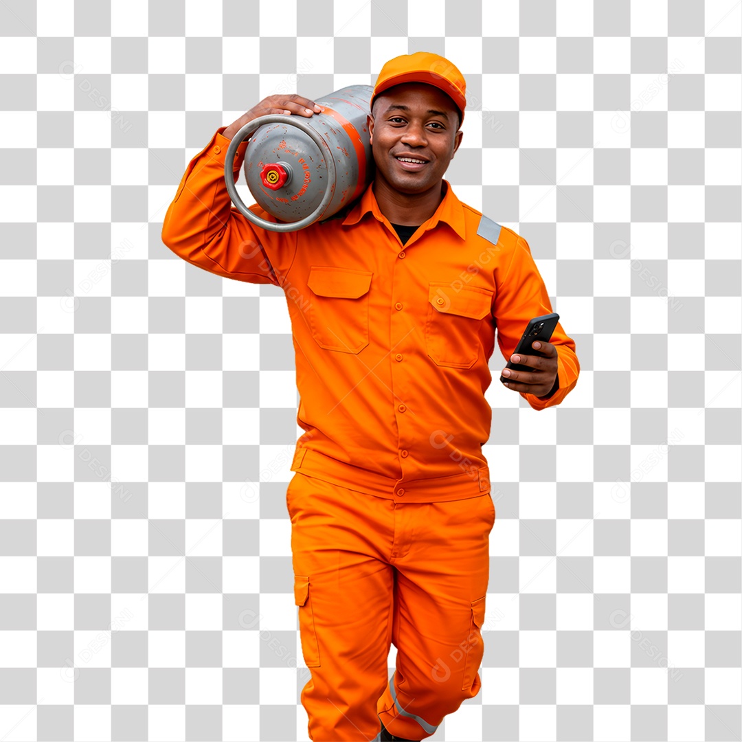 Entregador de Gás PNG Transparente