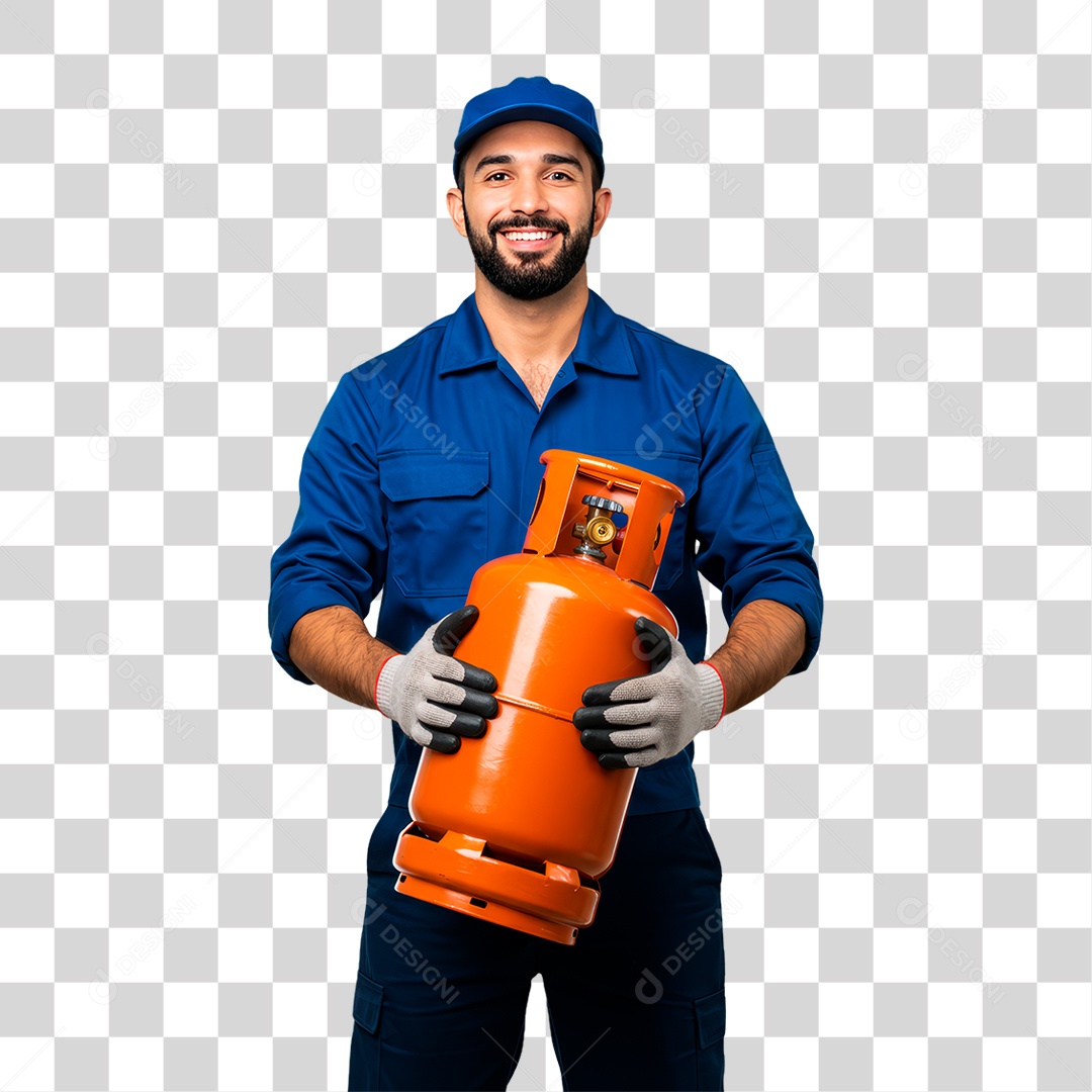 Entregador de Gás PNG Transparente