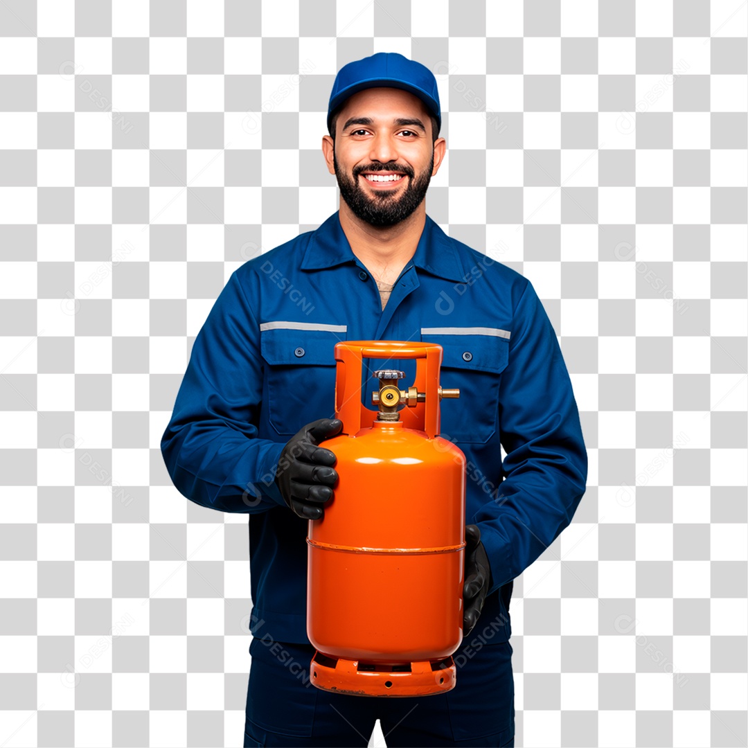 Entregador de Gás PNG Transparente