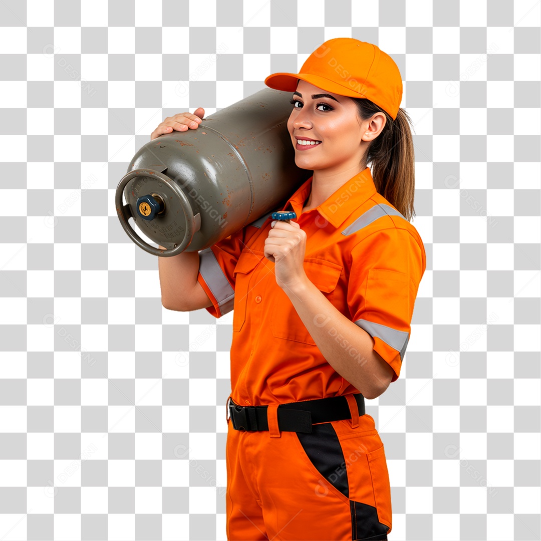 Entregadora da Gás PNG Transparente
