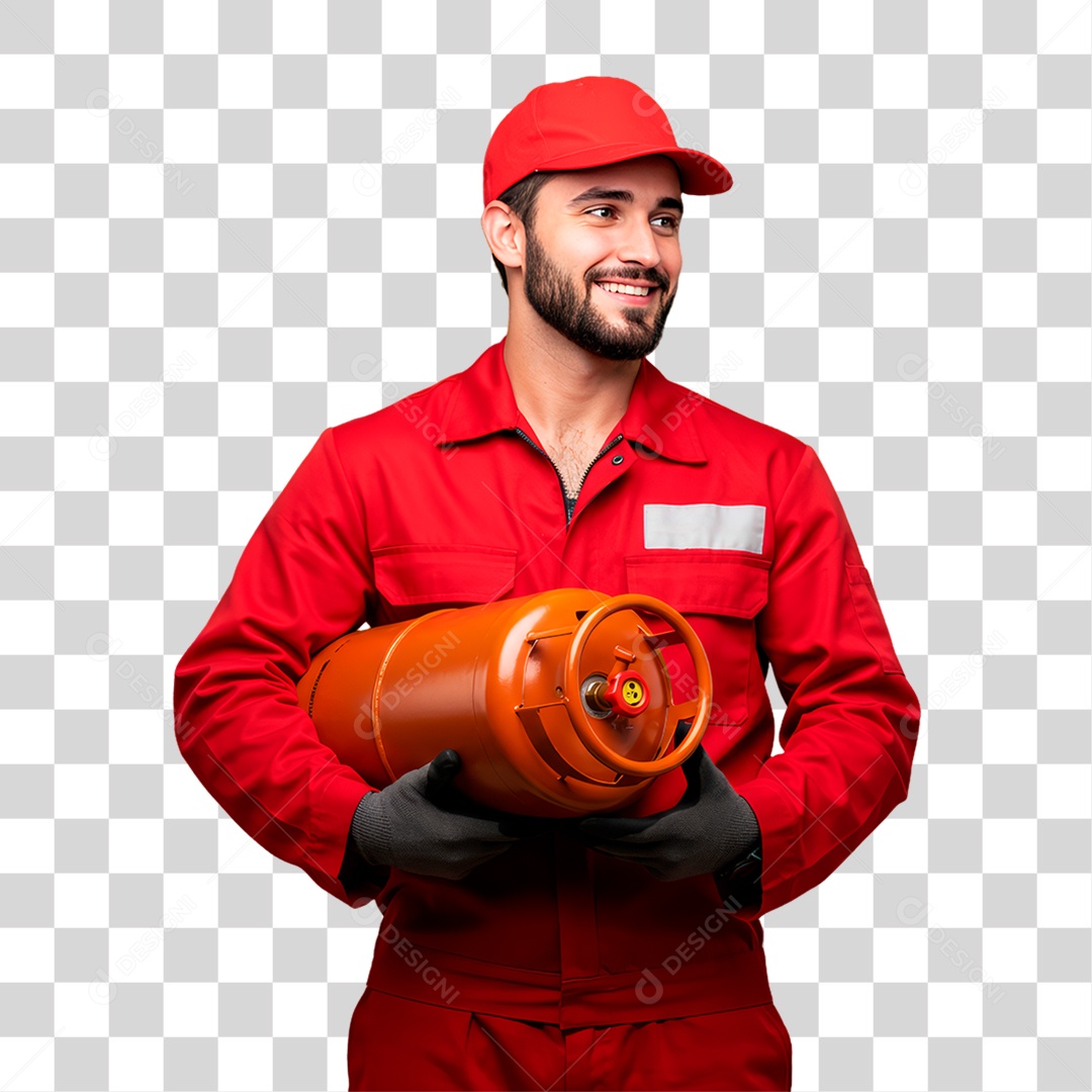 Entregador de Gás PNG Transparente