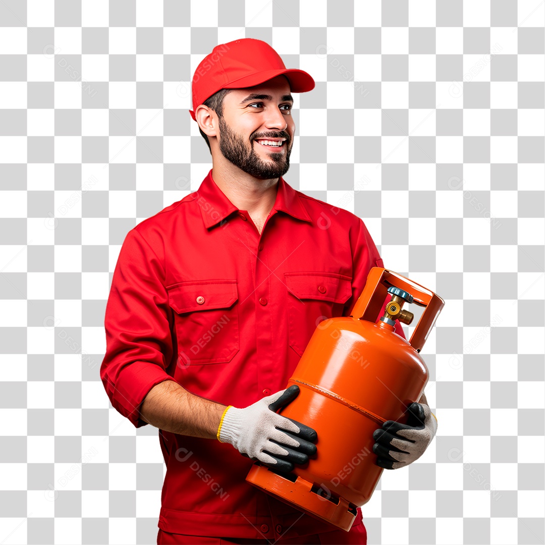 Entregador de Gás PNG Transparente