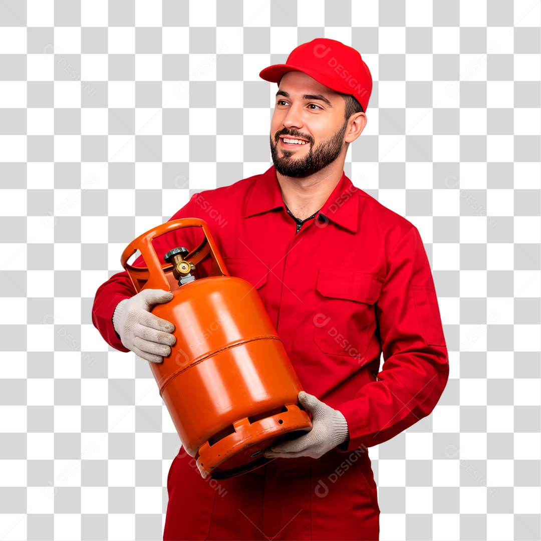 Entregador de Gás PNG Transparente