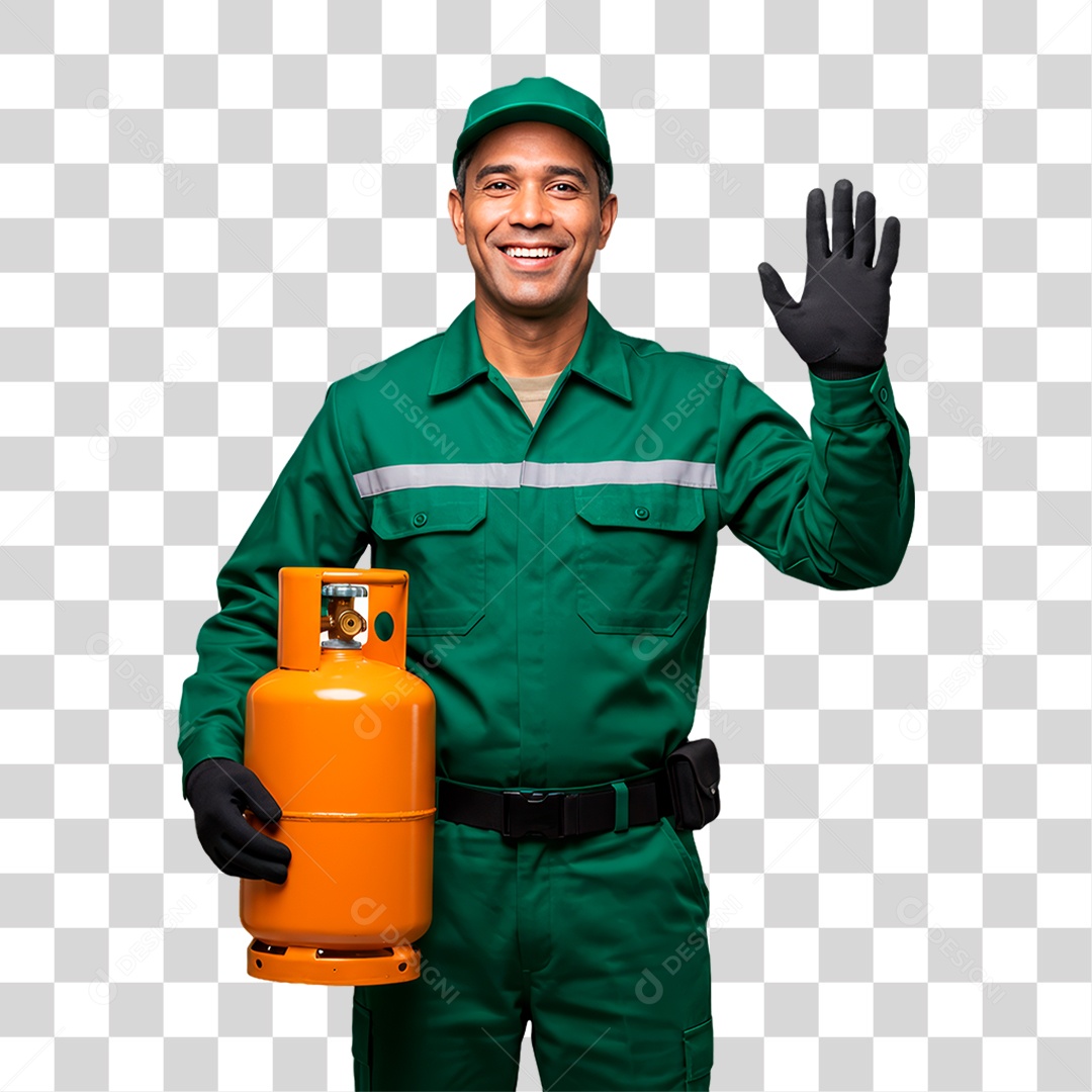 Entregador de Gás PNG Transparente