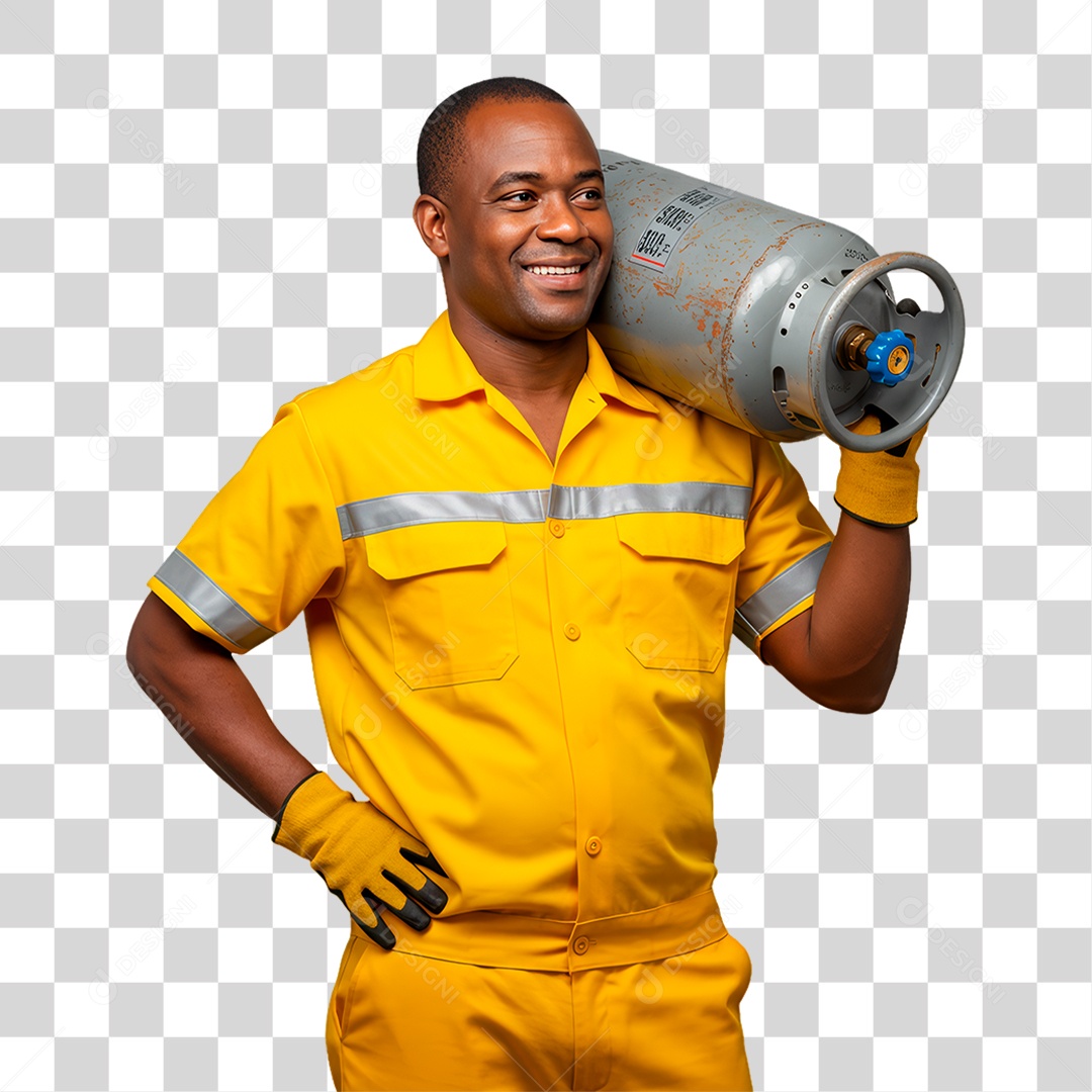 Entregador de Gás PNG Transparente