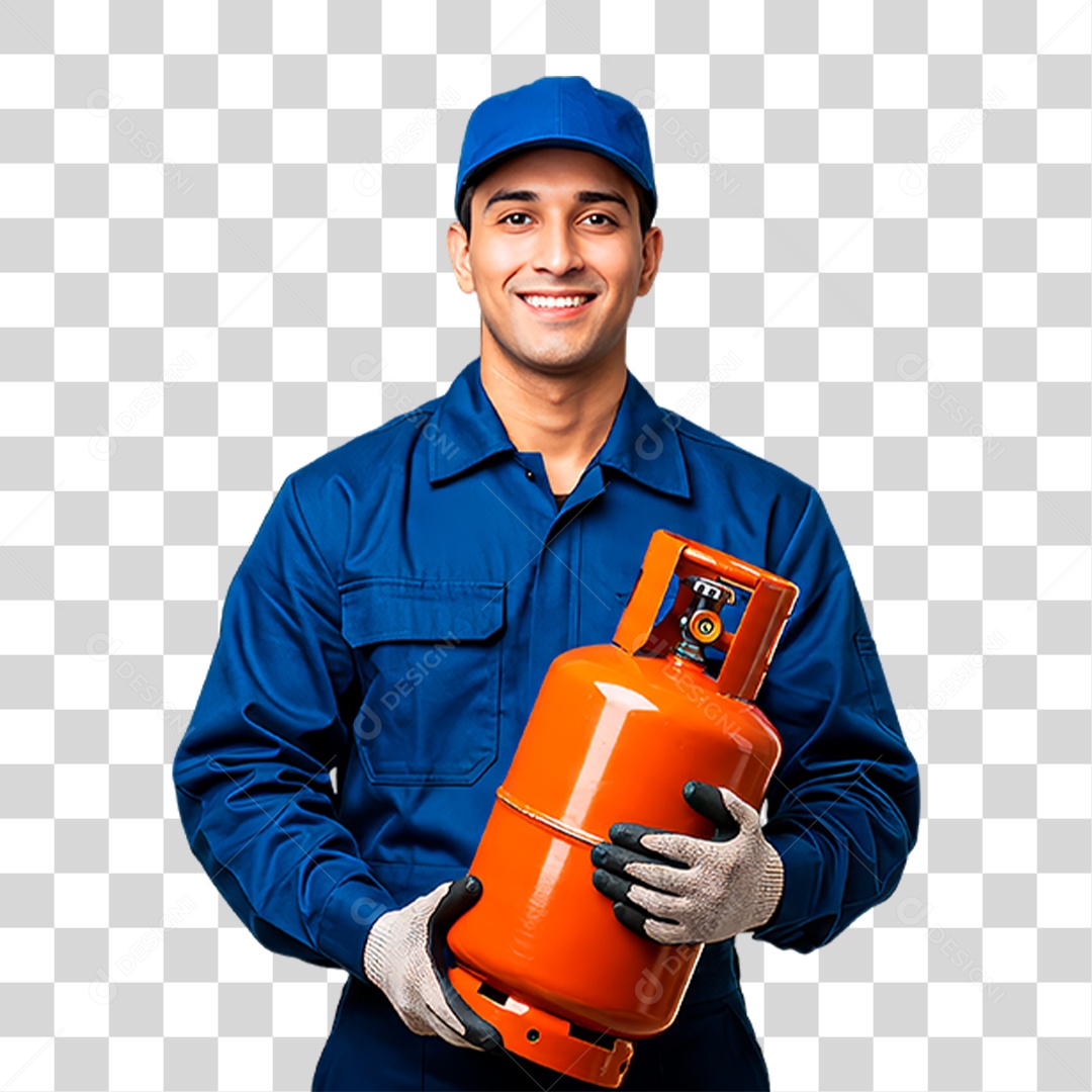 Entregador de Gás PNG Transparente