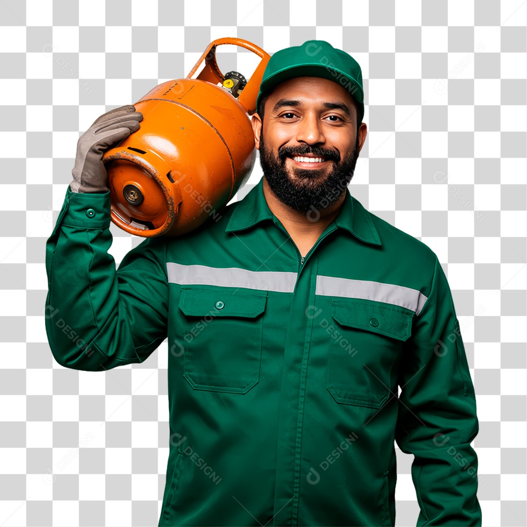 Entregador de Gás PNG Transparente