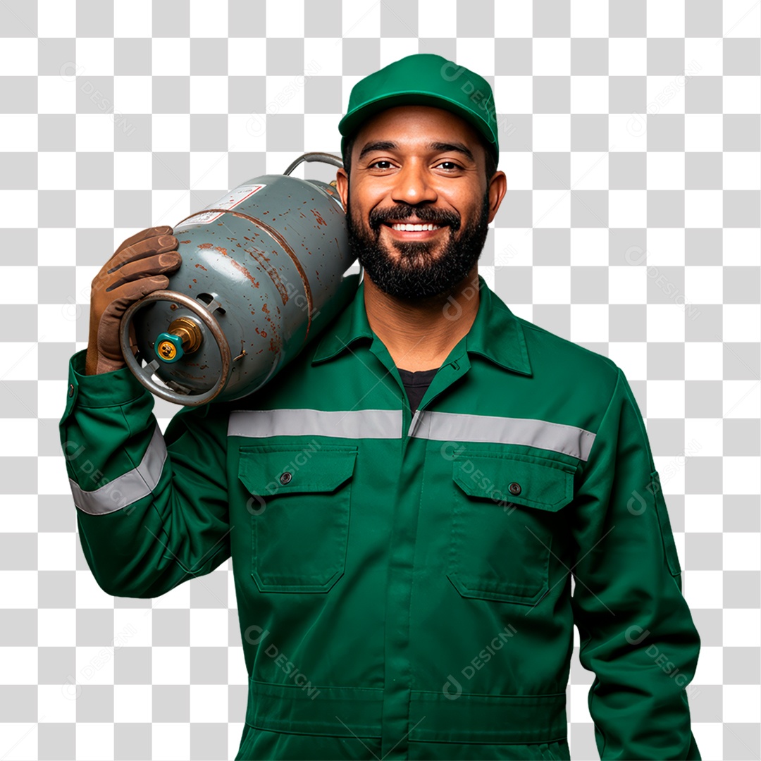 Entregador de Gás PNG Transparente