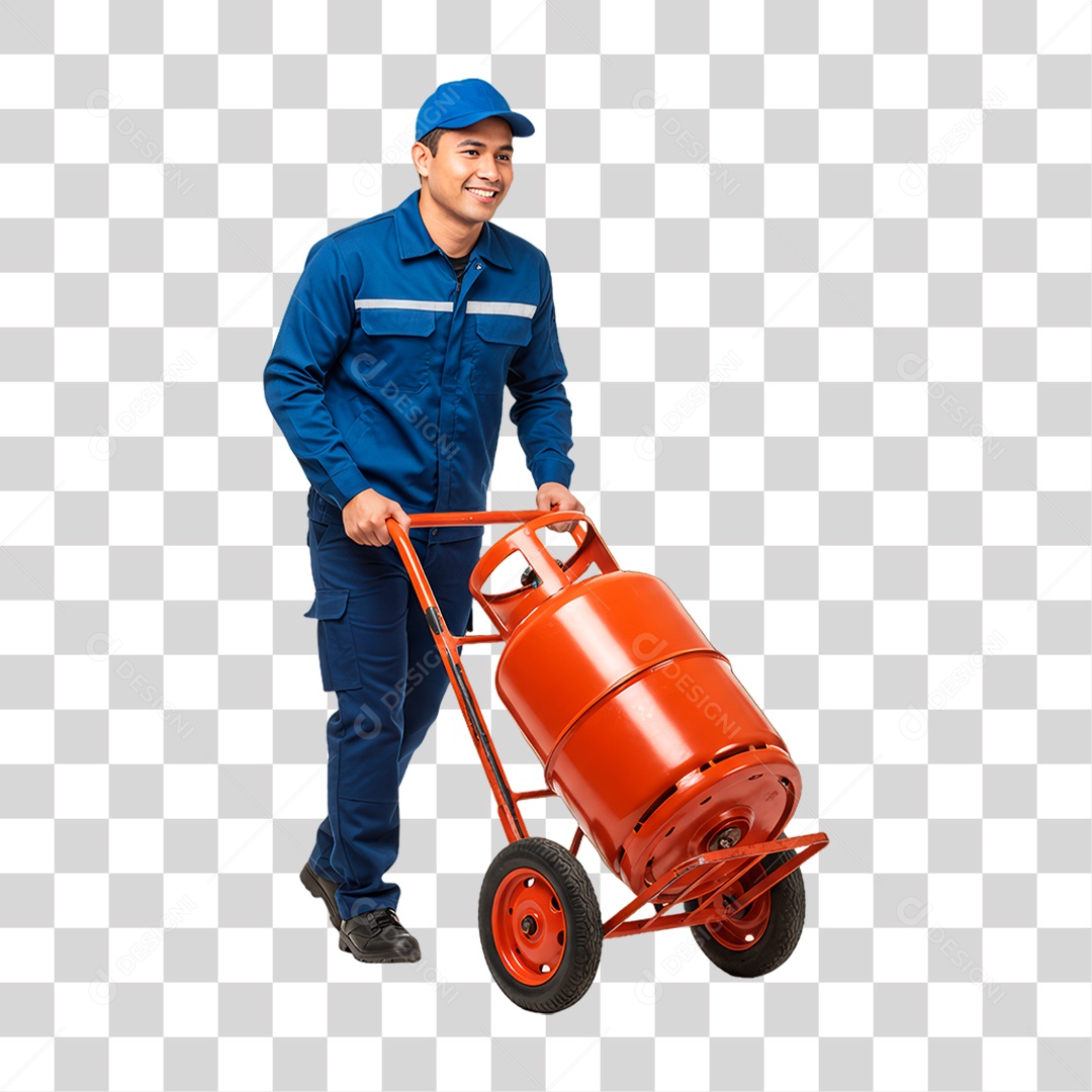 Entregador de Gás PNG Transparente