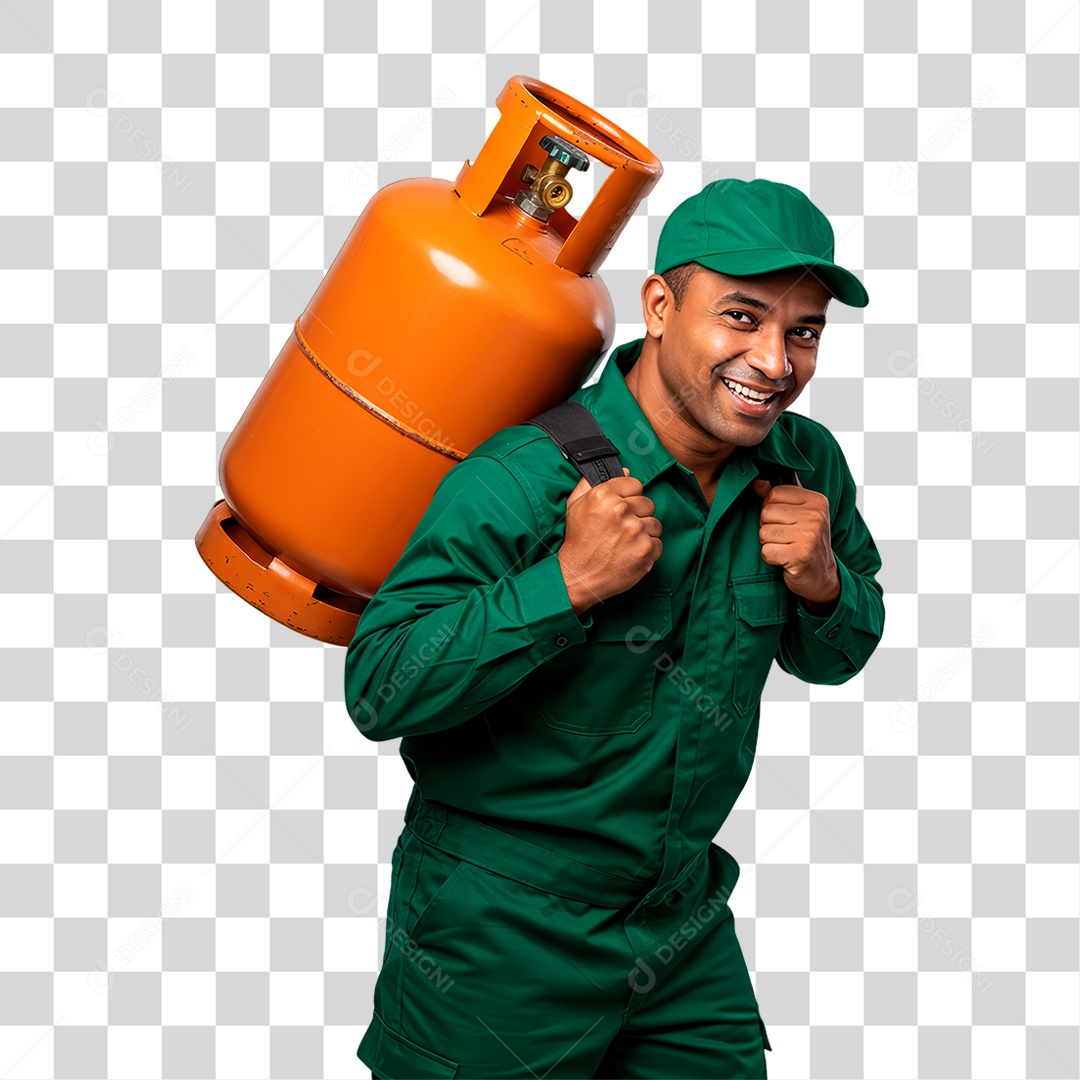 Entregador de Gás PNG Transparente