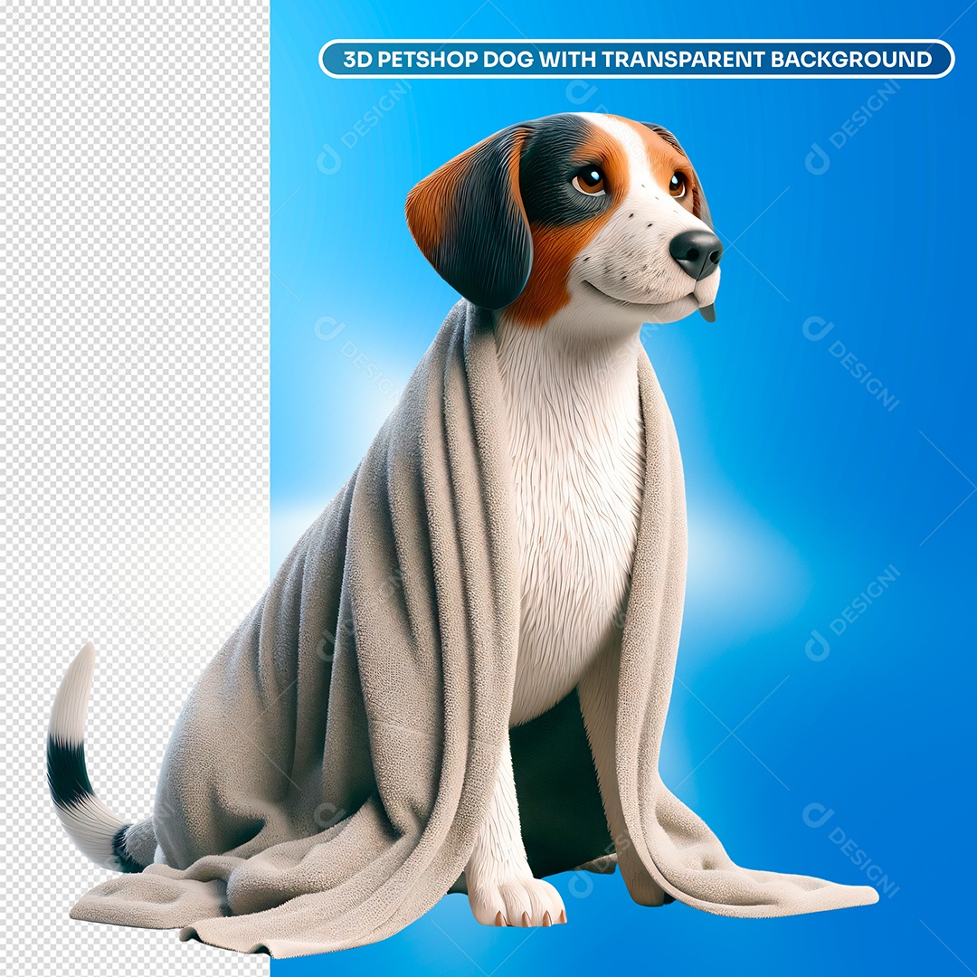 Elemento 3D Personagem Cachorro Para Composição PSD
