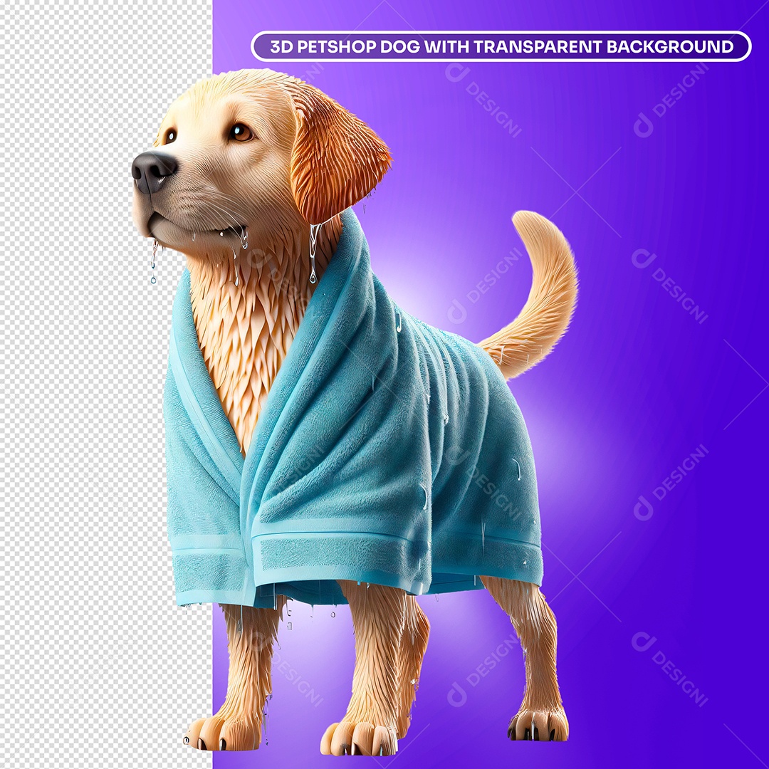 Elemento 3D Personagem Cachorro Para Composição PSD