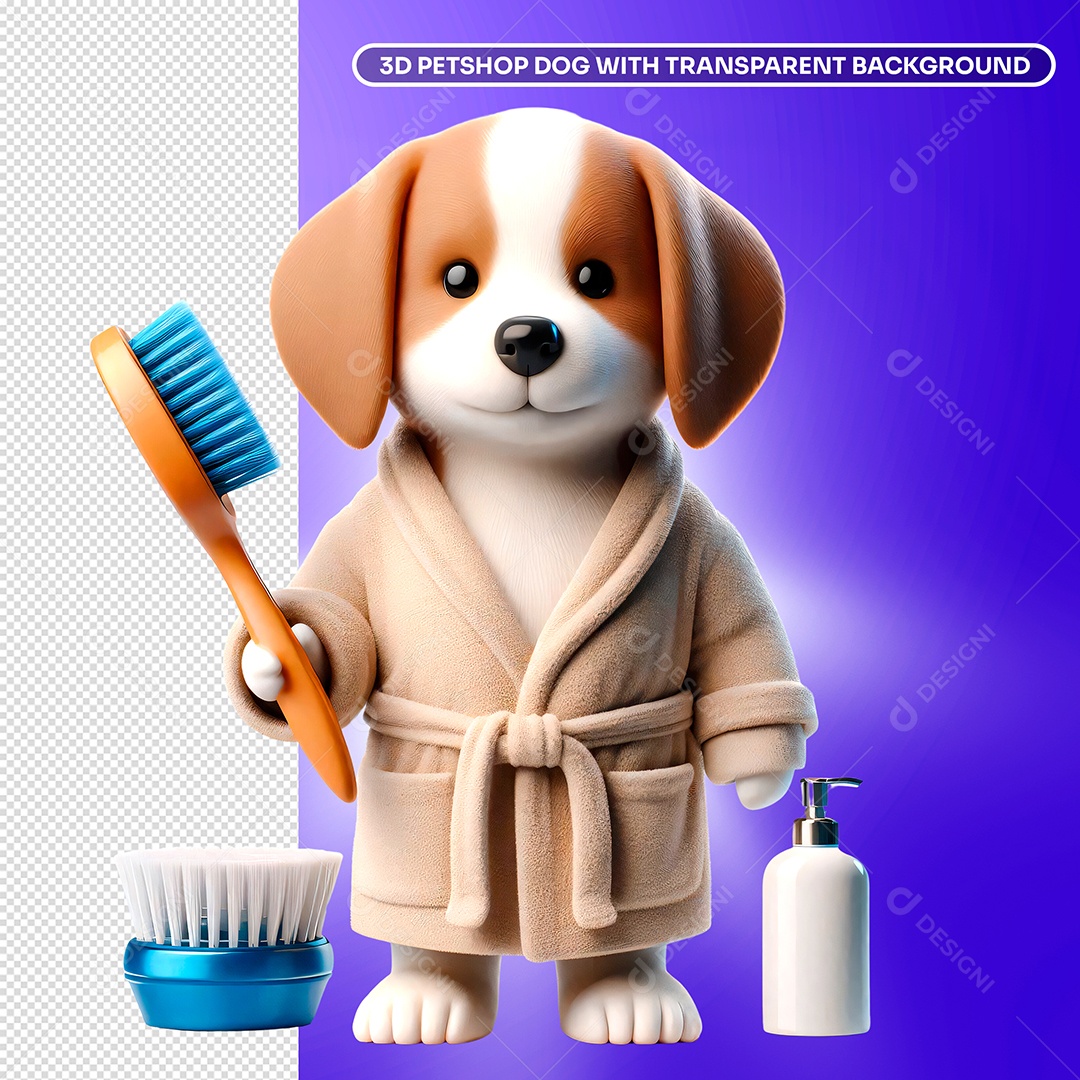 Elemento 3D Personagem Cachorro Para Composição PSD