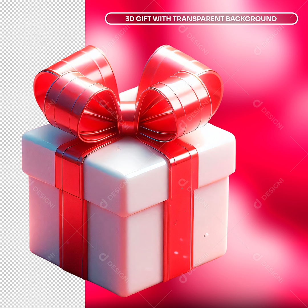 Elemento 3D Caixa de Presente para Composição PSD