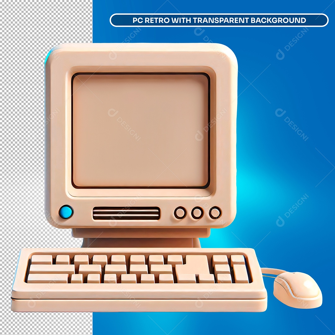 Elemento 3D Computador Para Composição PSD