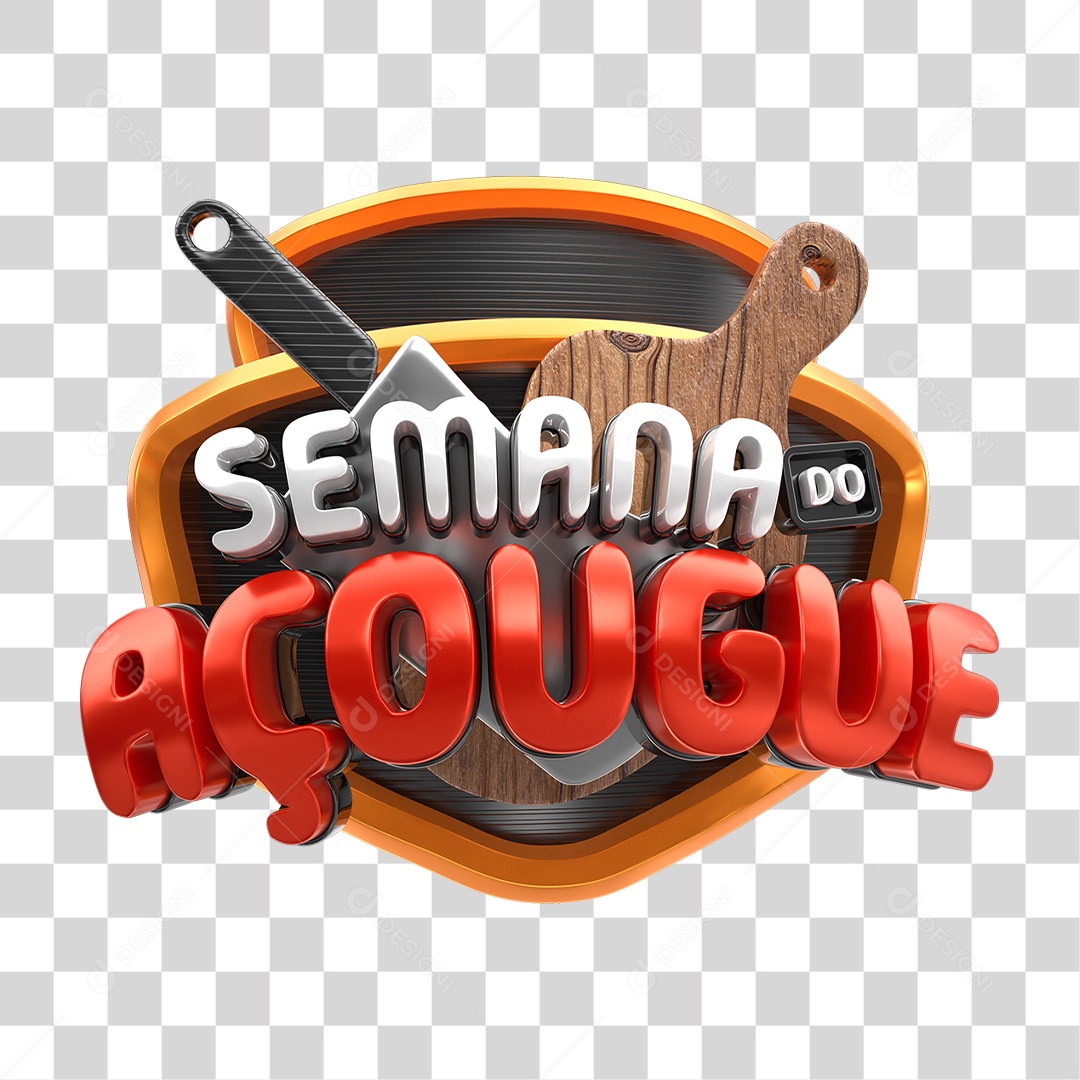 Selo 3D Semana do Açougue PNG Transparente
